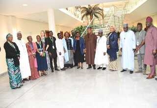 UNFPA Delegation with the Vice President of Nigeria Senator Kashim Shettima in Abuja during an official visit