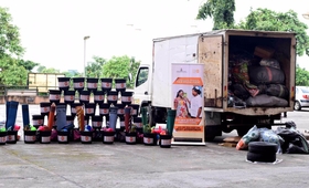 UNFPA supports flood victims with over 5700 relief items for women and girls, including dignity kits for pregnant women and lactating mothers.