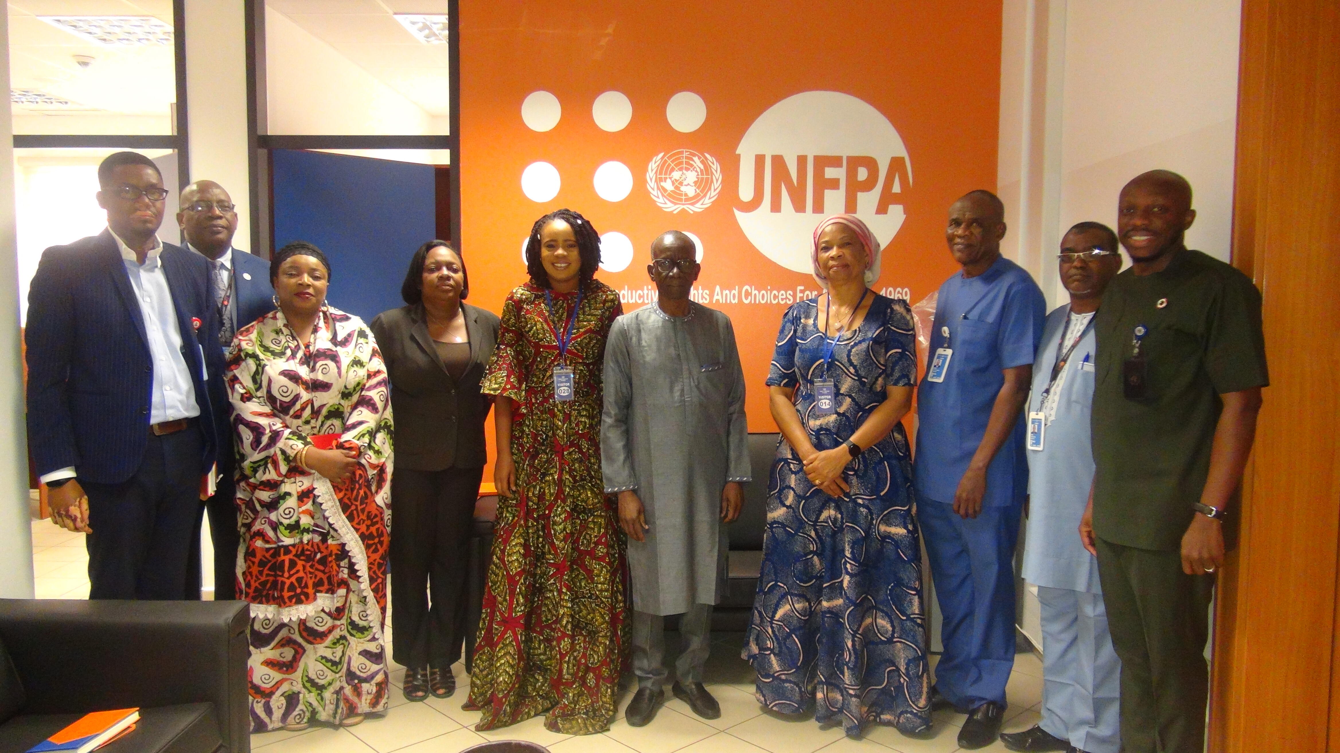 The Honourable Commissioner, Ministry of Cooperation Cross River State (MIDC) Dr. Inyang Asibong with UNFPA Deputy Regional Director and OIC UNFPA Nigeria, Dr Mamadou Kante met on January 22.